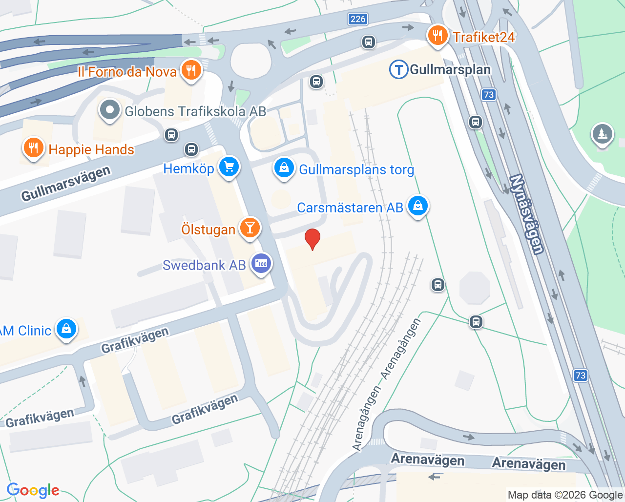 Karta till Rehab Nordväst Bassäng Järfälla