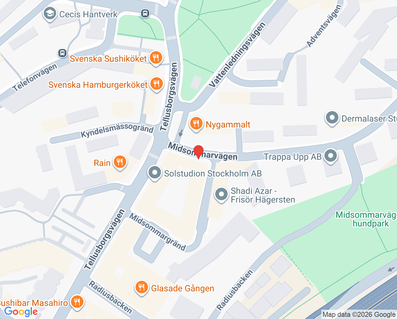 Karta till Nataljas Medicinska fotvård, Telefonplan