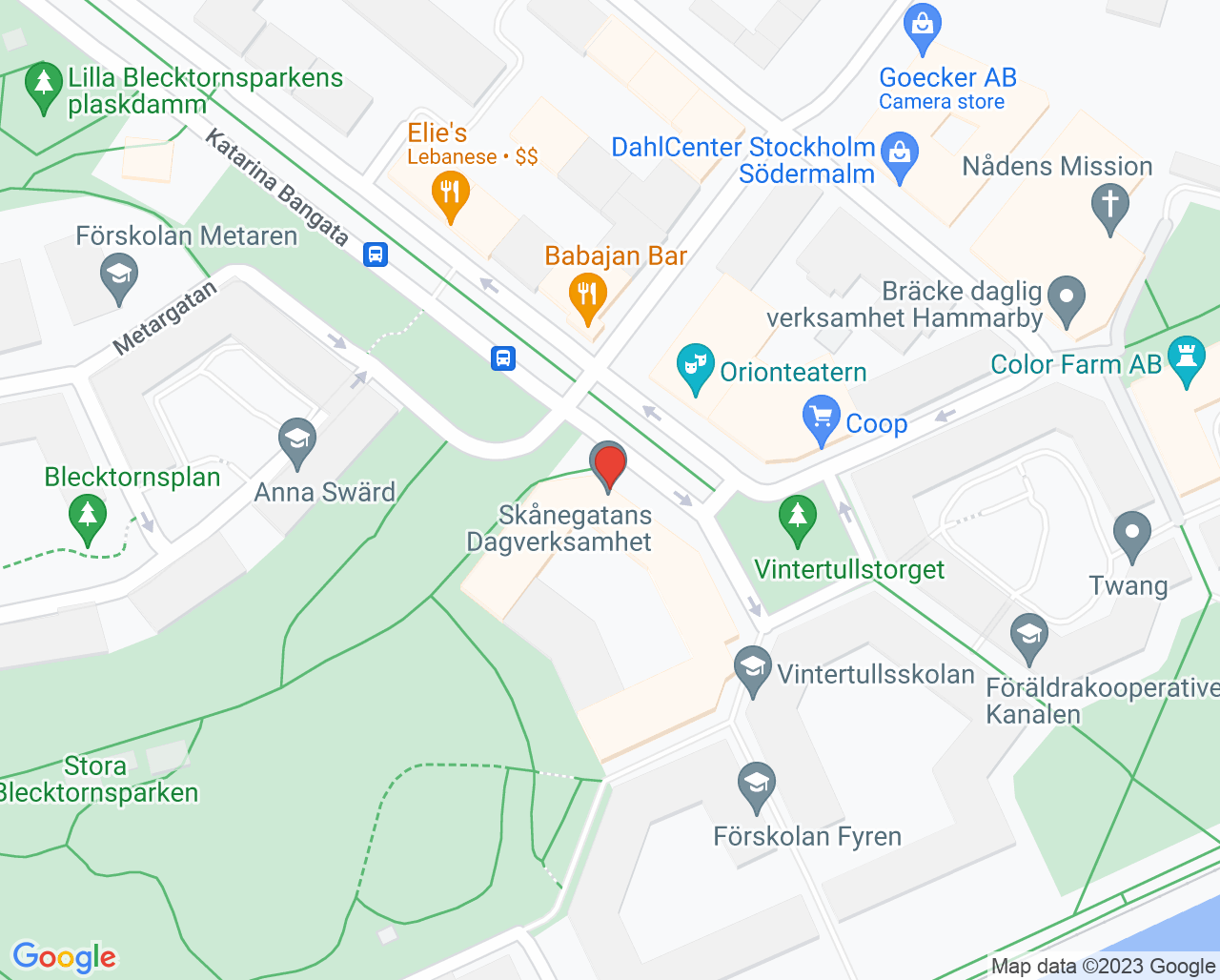 Karta till Evidentia Psykologi Södermalm