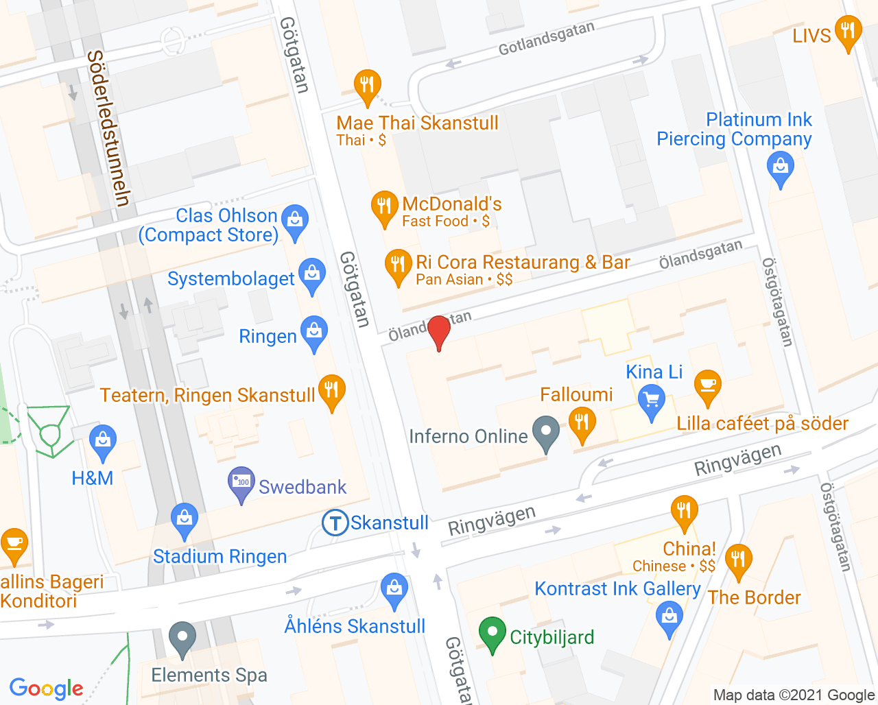 Karta till MediService - ÖNH - Jiri Pokorny, Södermalm