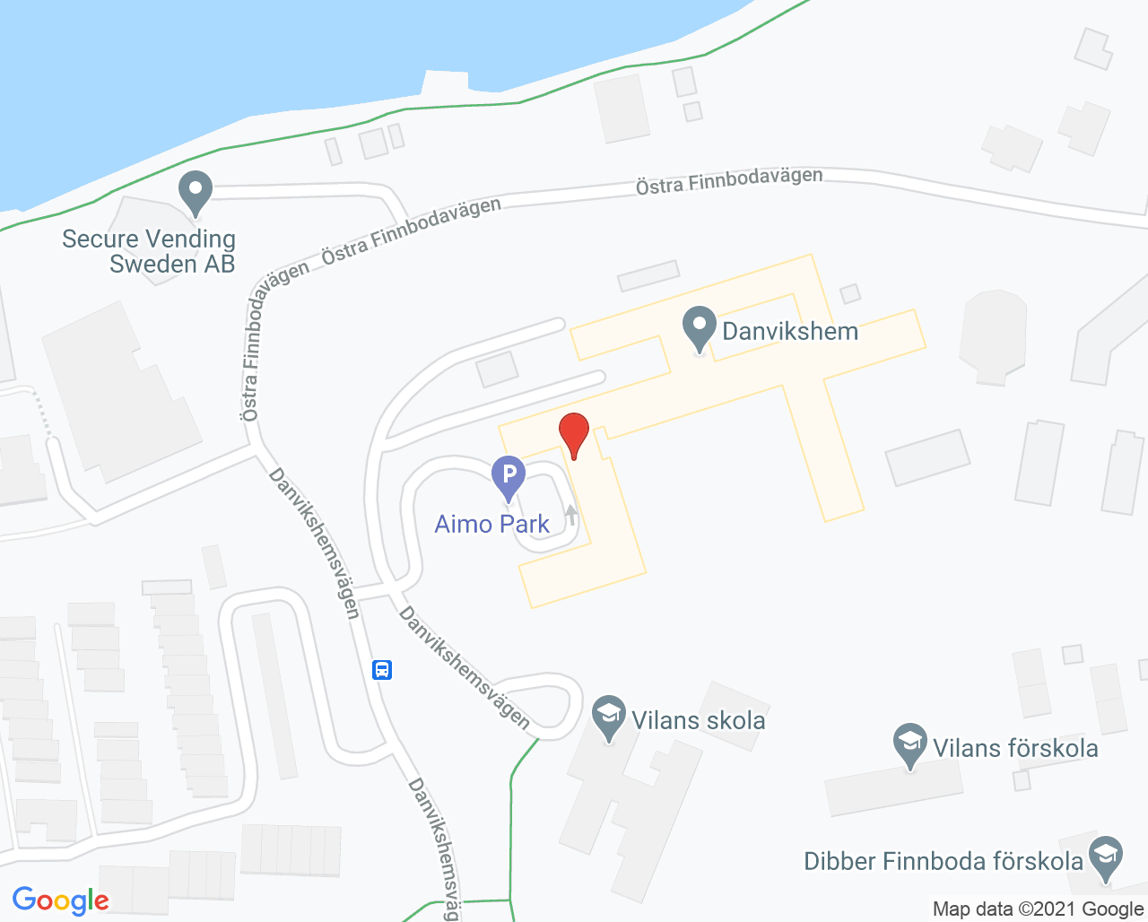 Karta till Familjeläkarna Danviksrehab, Nacka
