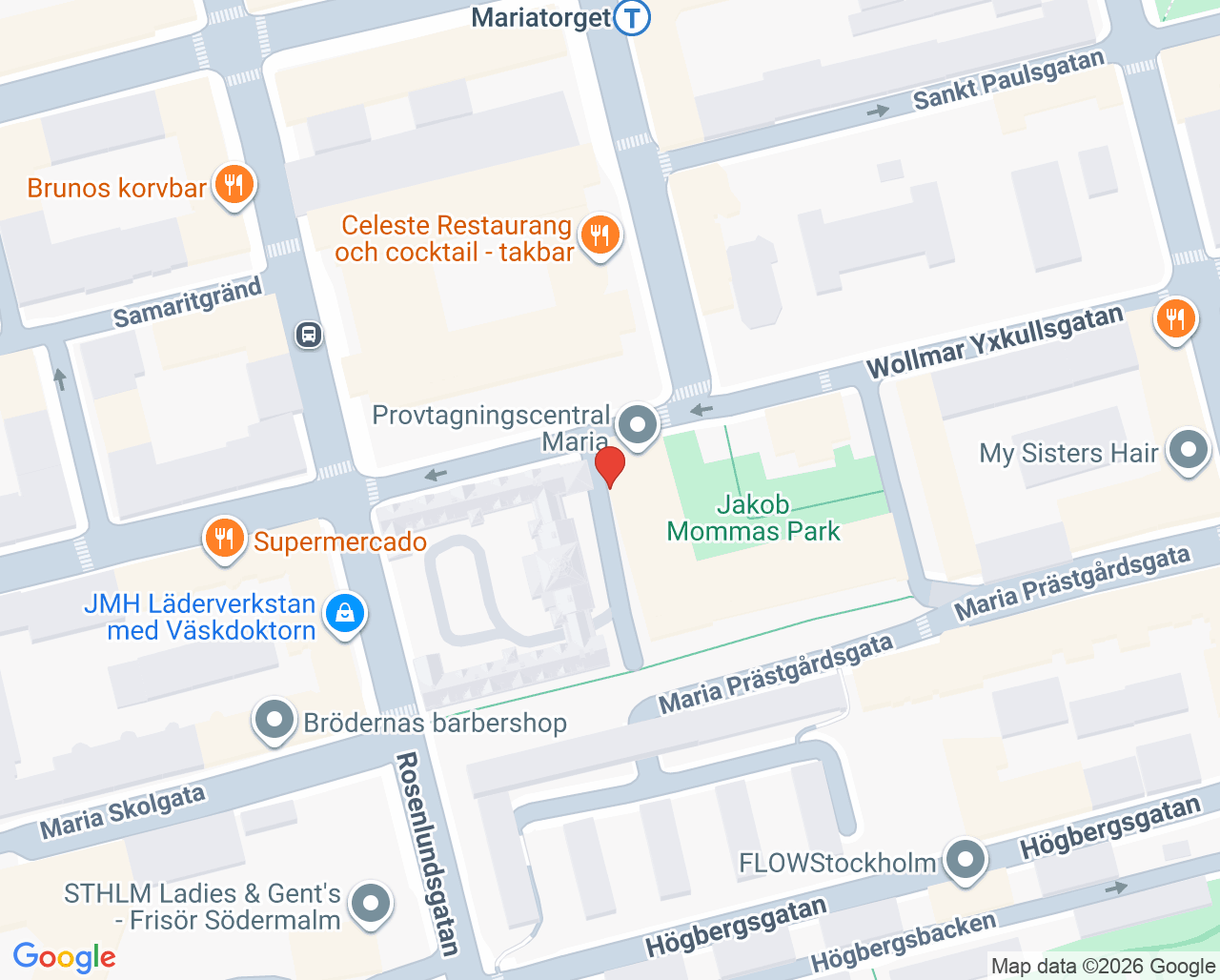Karta till Capio Maria LARO HR, Södermalm