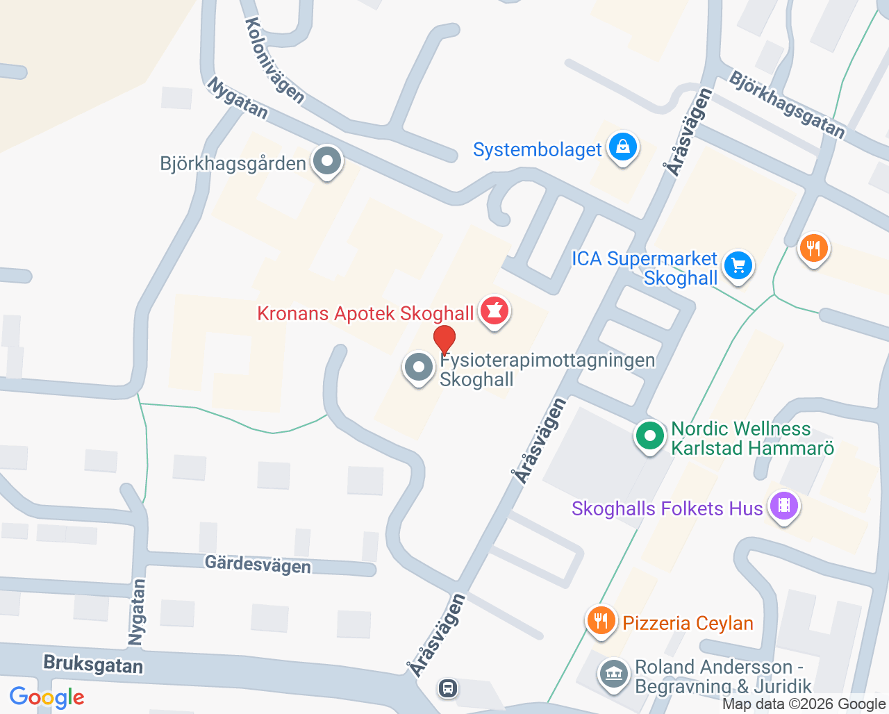 Karta till Vaccinationsmottagning Hammarö