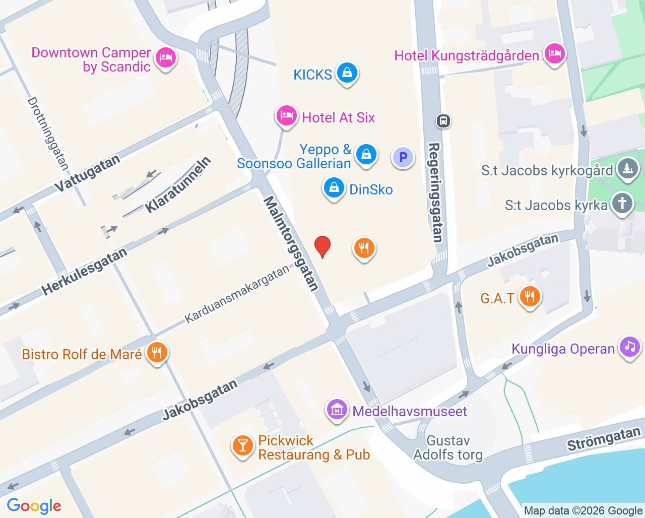 Karta till Kry Sexuell hälsa, Stockholm city