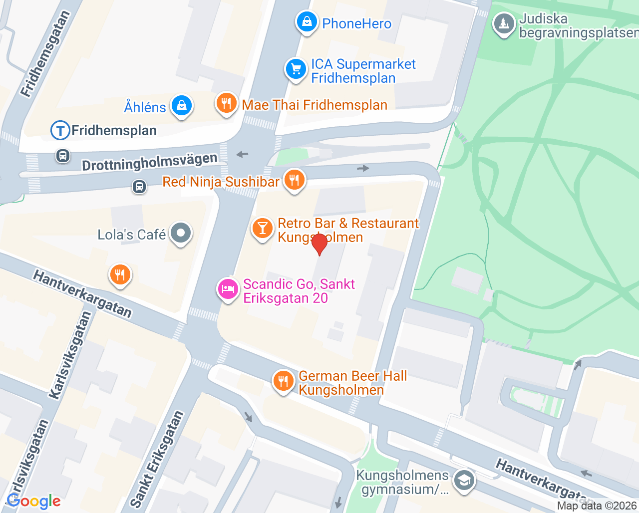 Karta till FootDoc Fotsjukvårdsklinik, Kungsholmen