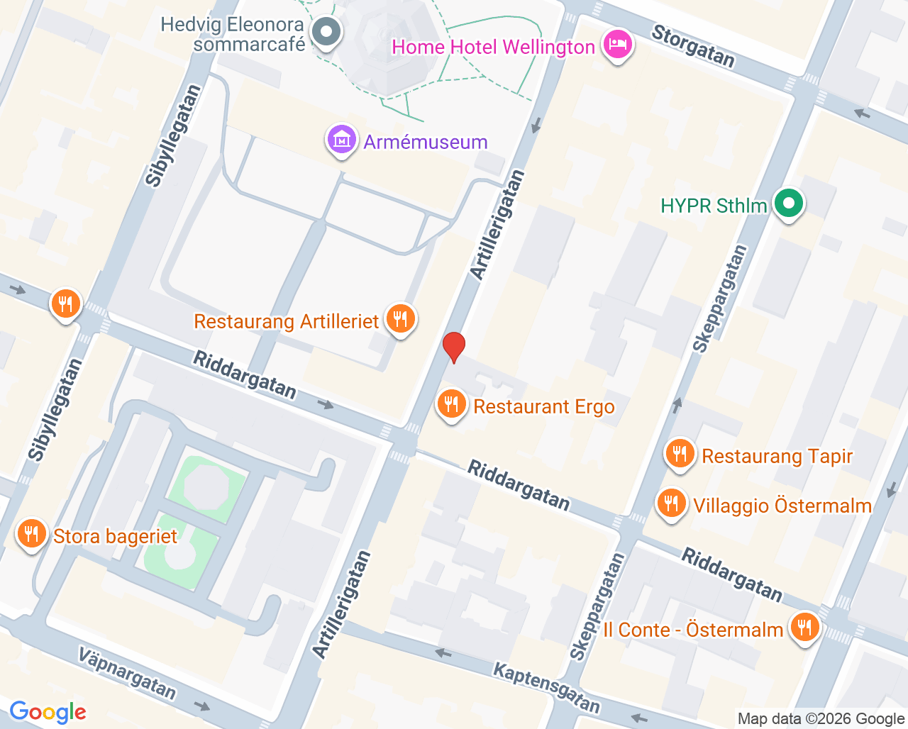 Karta till Bene Tandvård, Östermalm
