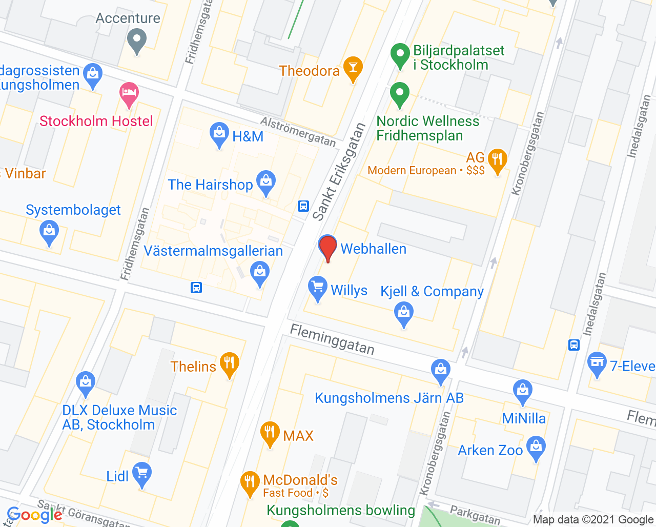 Karta till Min barnmorska BB Stockholm, Kungsholmen
