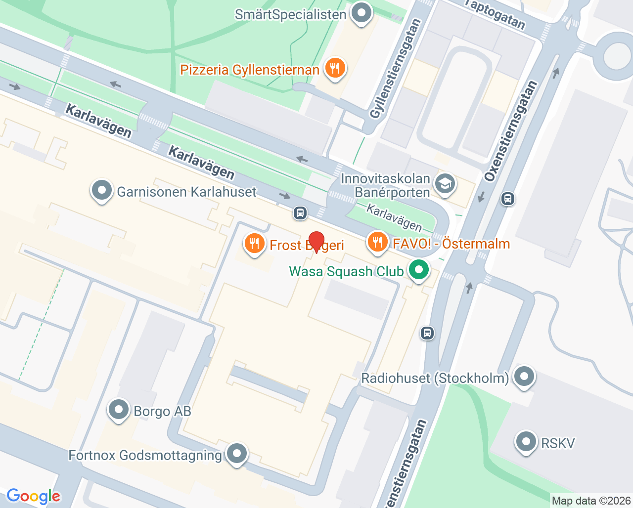 Karta till Capio Spine Center - Karlavägen Specialiserad fysioterapi
