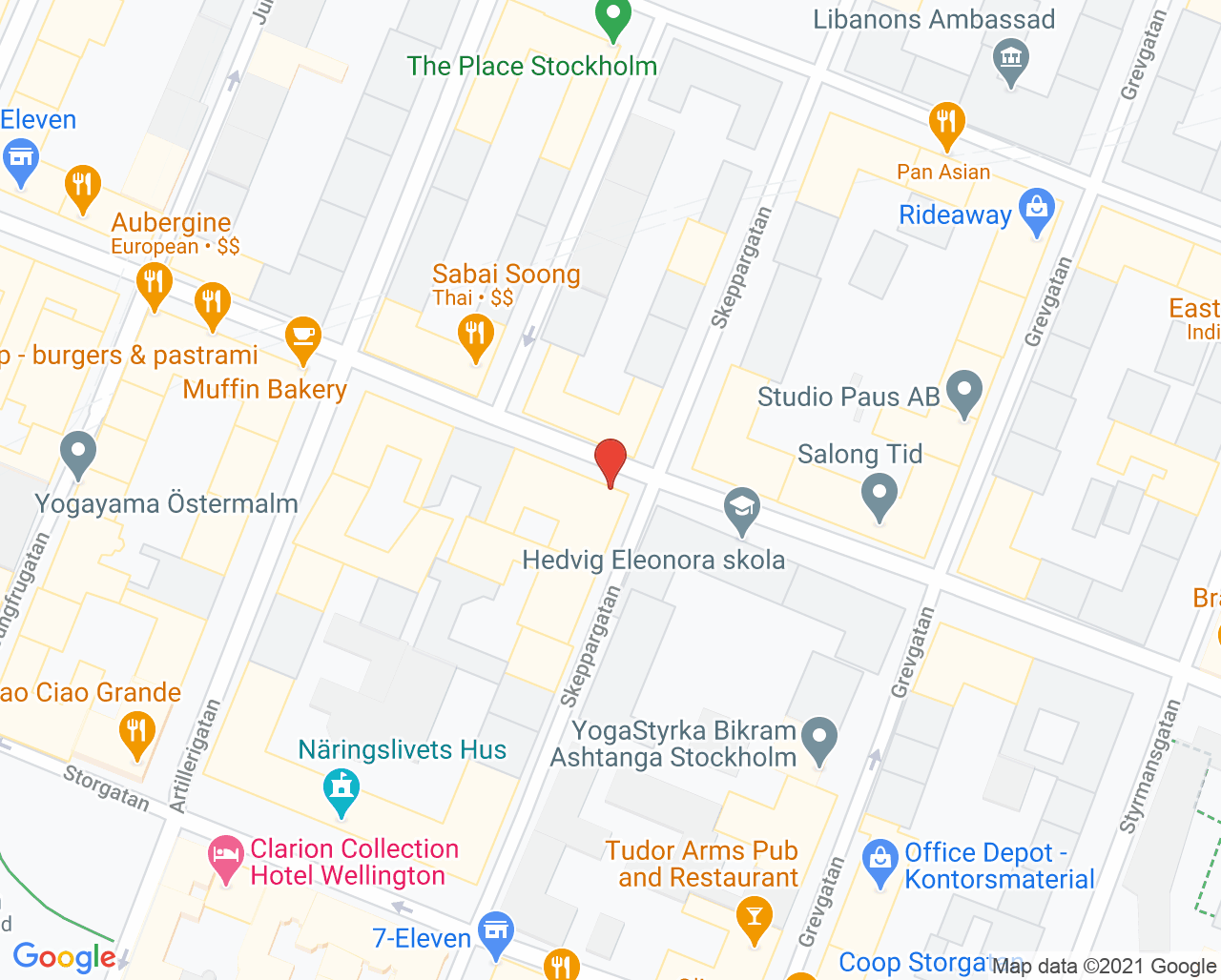 Karta till Aqua Dental Linnégatan