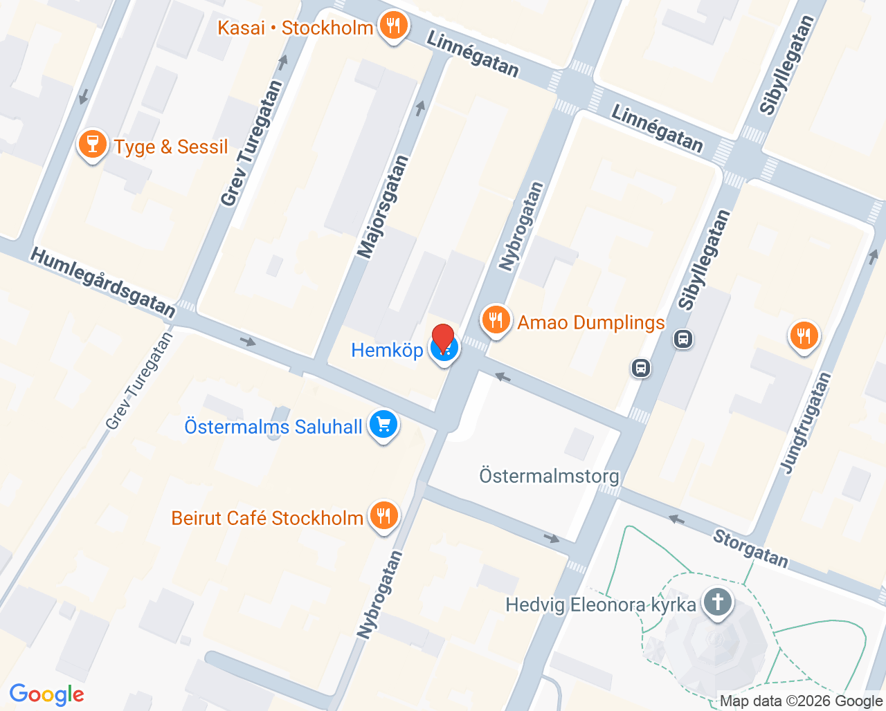 Karta till Östermalmstandläkarna, Stockholm