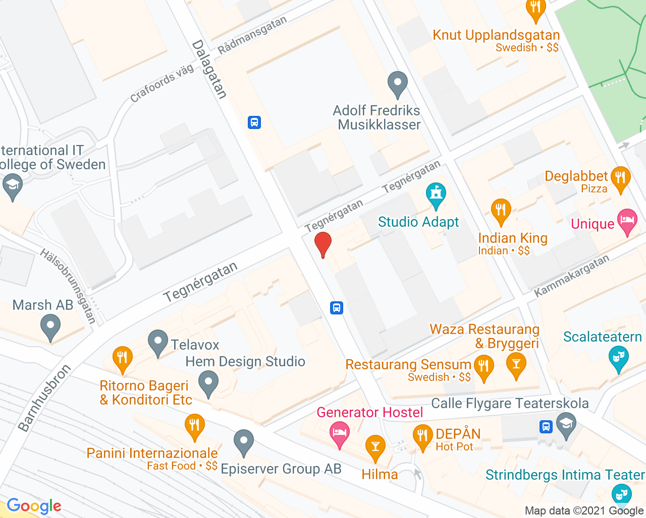 Karta till GHP Ortho Center Storängsbotten frakturbehandling barn, Norrmalm