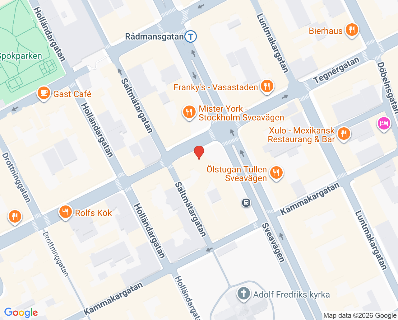 Karta till Rosendahl Dental, Norrmalm