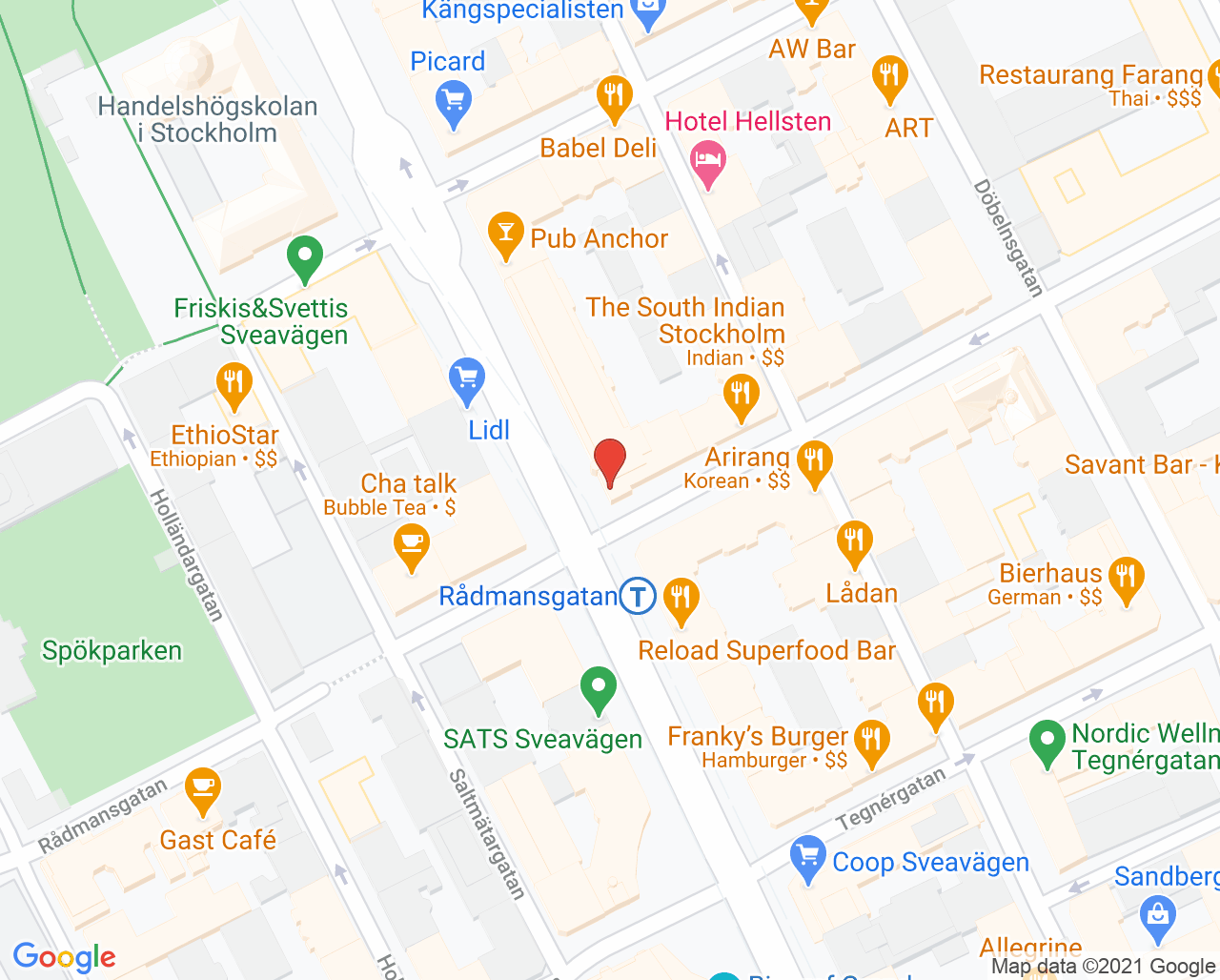 Karta till Innerstadstandläkarna Norrmalm, Stockholm