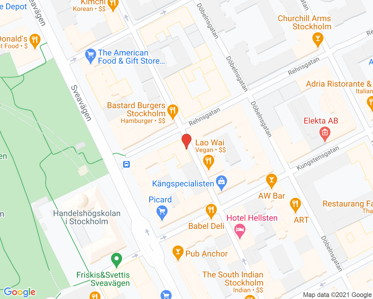 Karta till DB Dental Luntmakartandläkarna, Norrmalm