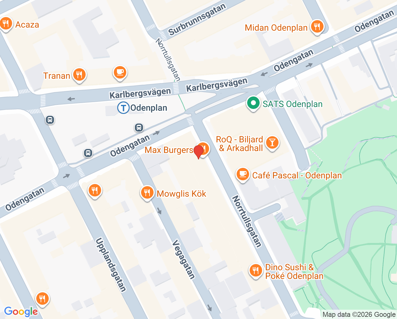 Karta till Carins Tandvård, Norrmalm
