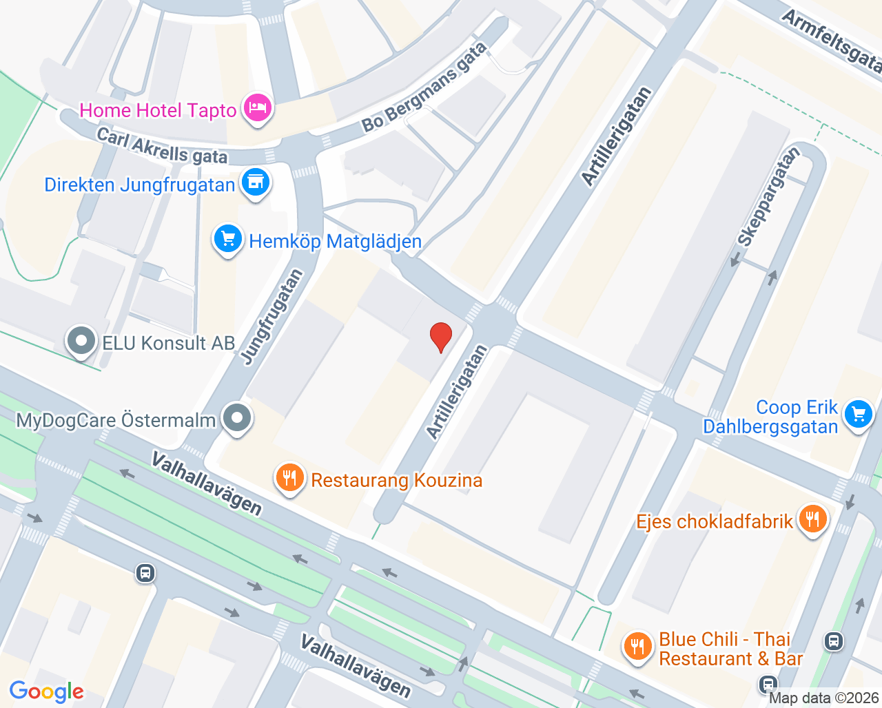 Karta till Arsenals Dentalklinik