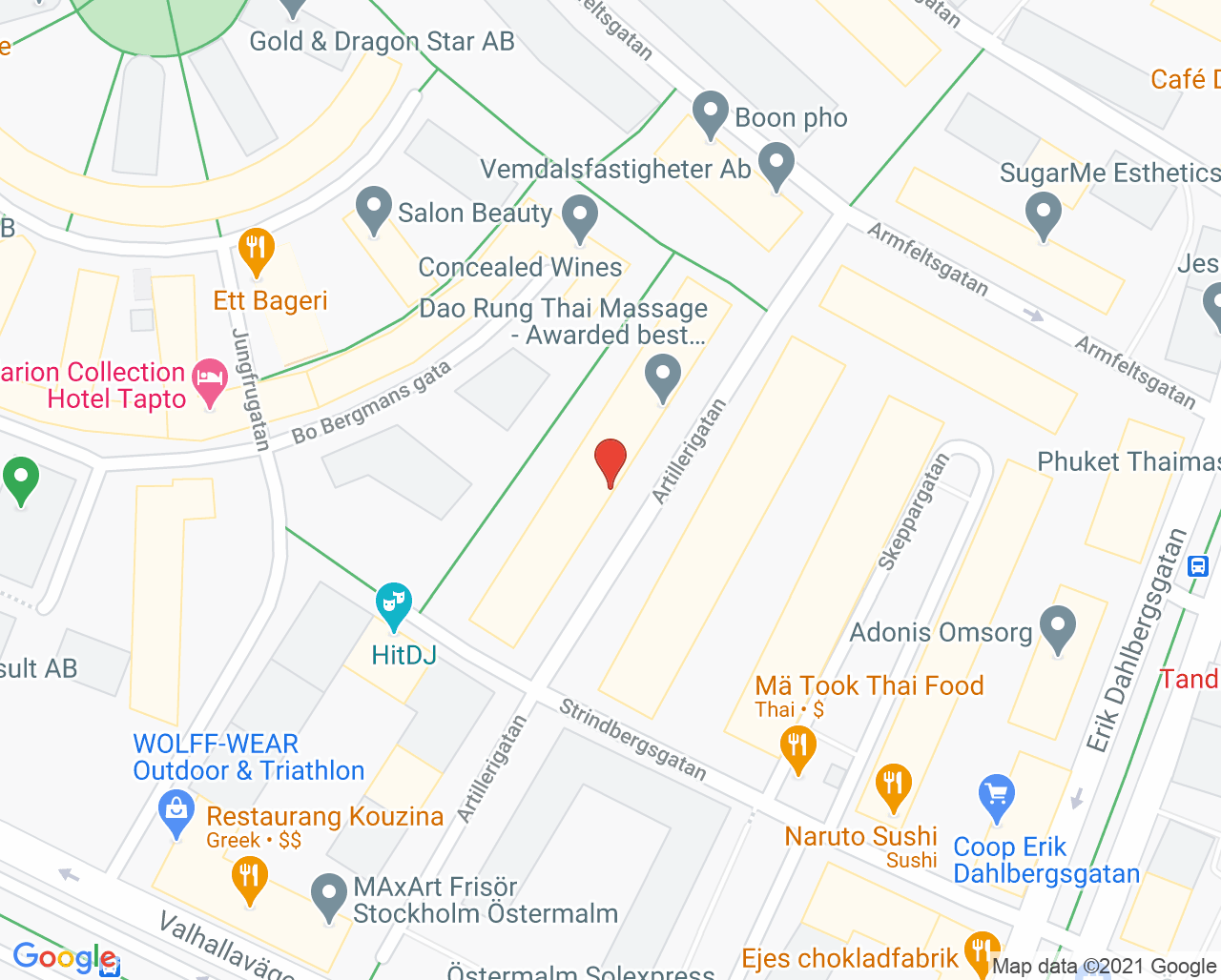 Karta till Distriktstandvården Gärdet