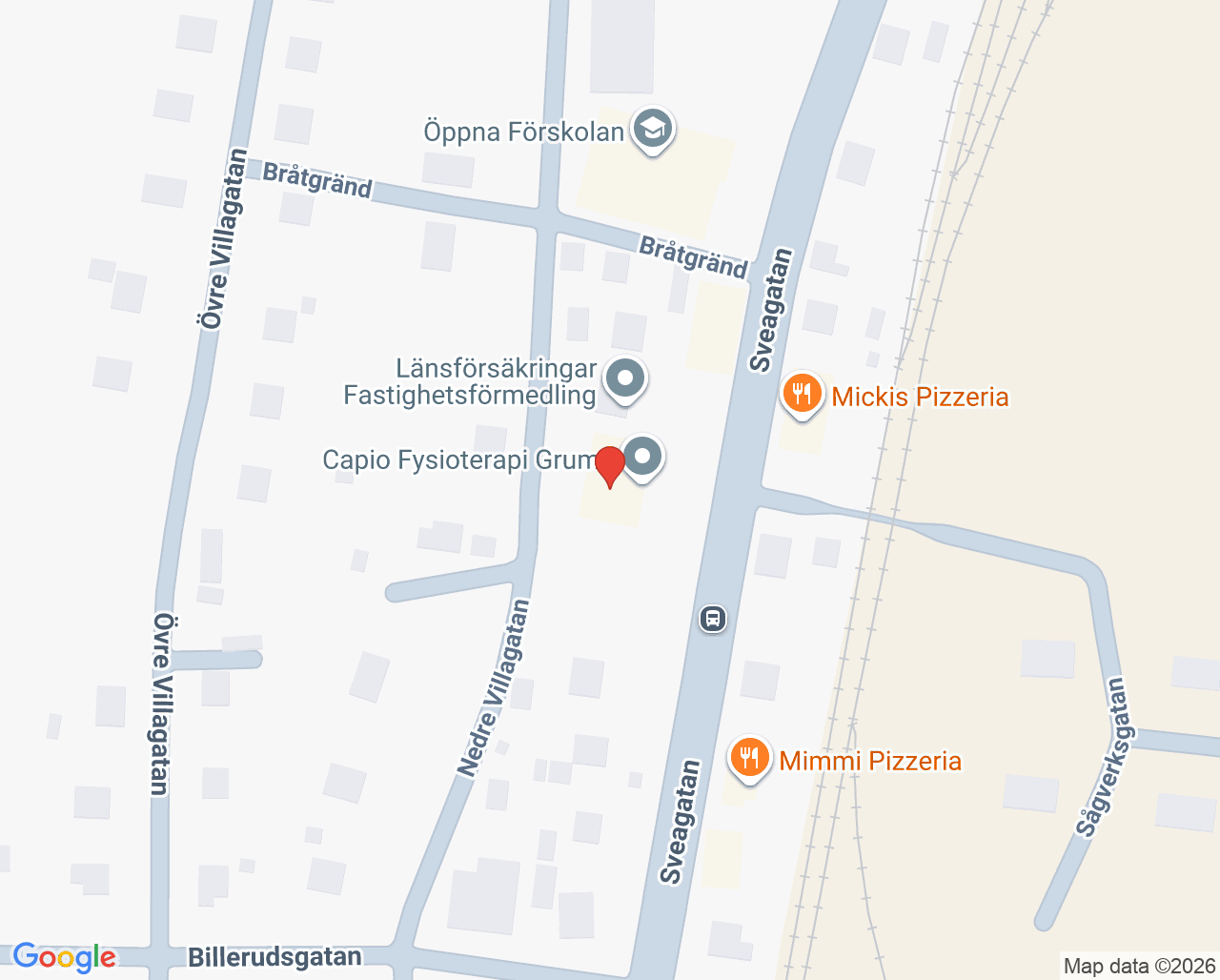 Karta till Capio Fysioterapi Vålberg, Grums