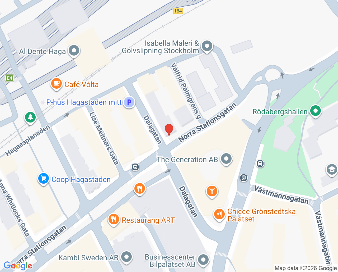 Karta till Amoena, Vasastaden