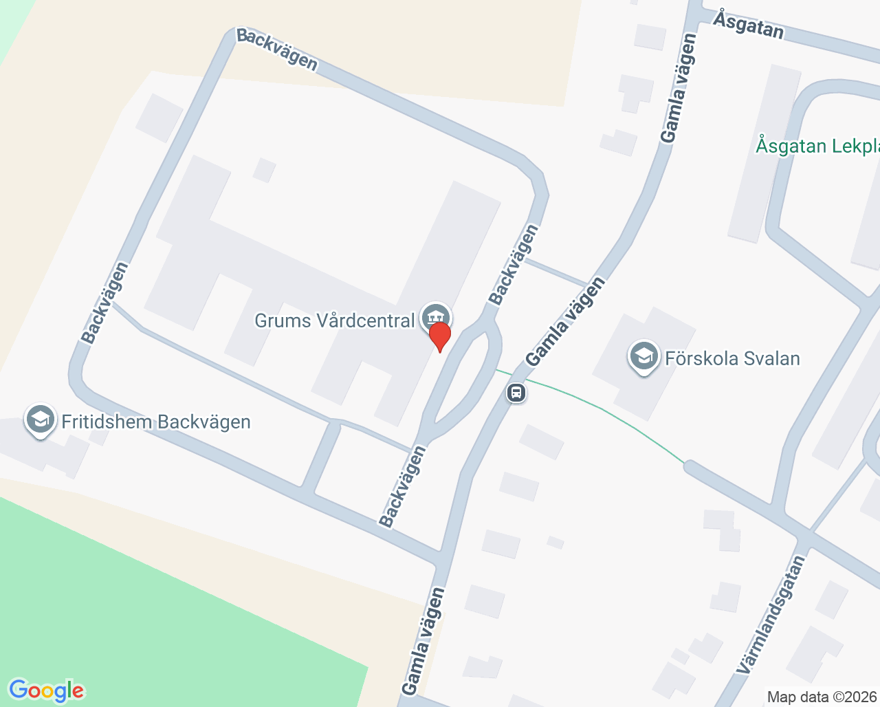Karta till Vårdcentralen Grums