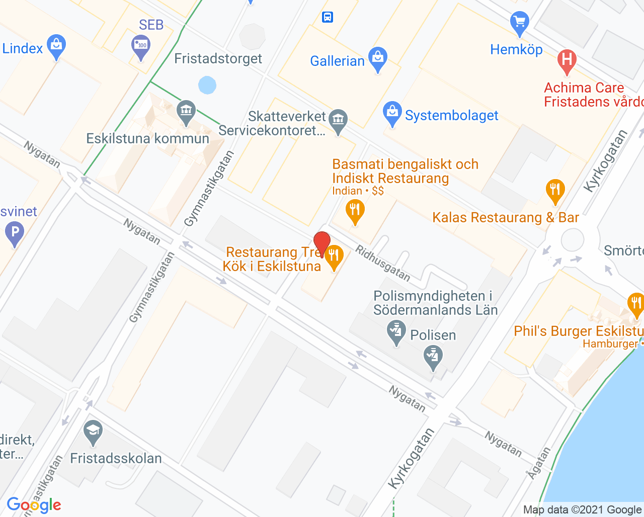 Karta till Tandhälsan Eskilstuna