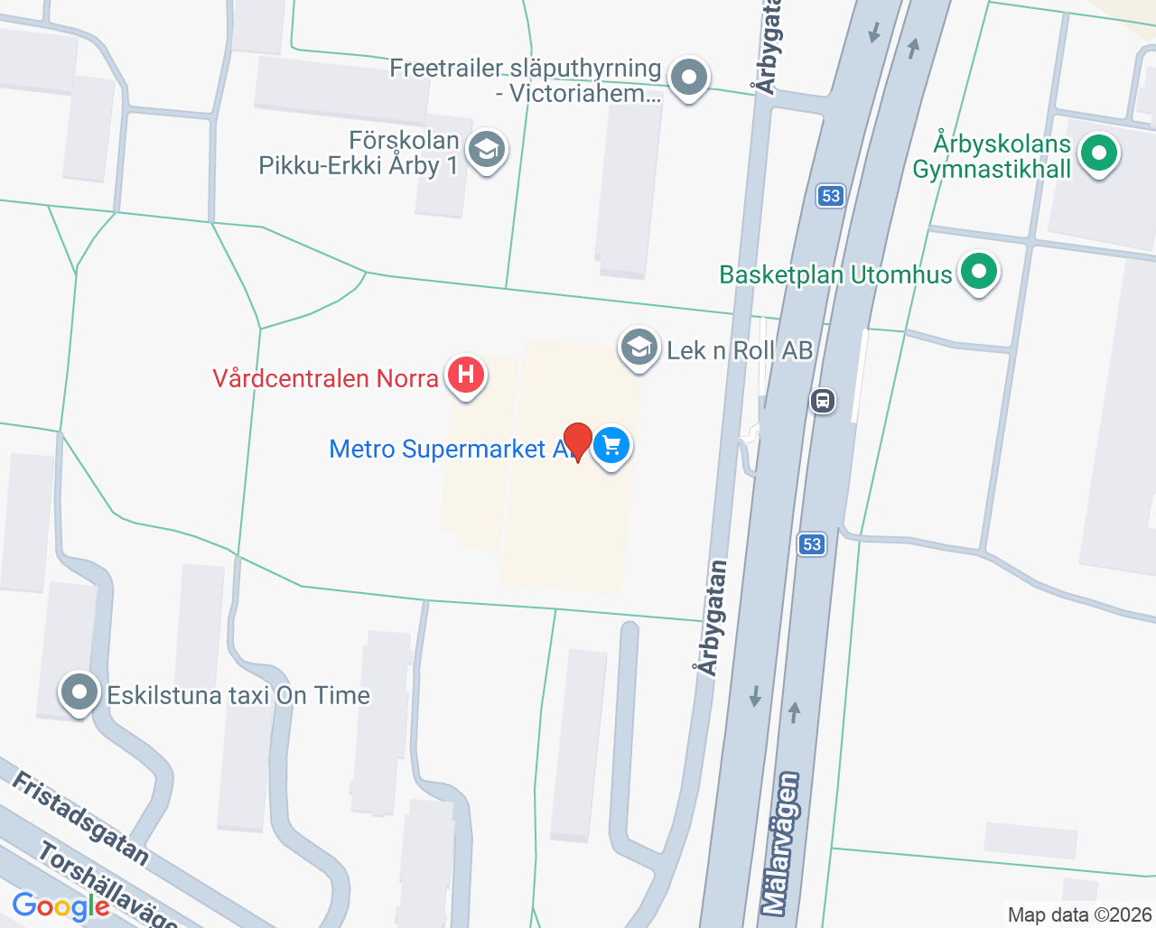 Karta till Mottagningar, Eskilstuna