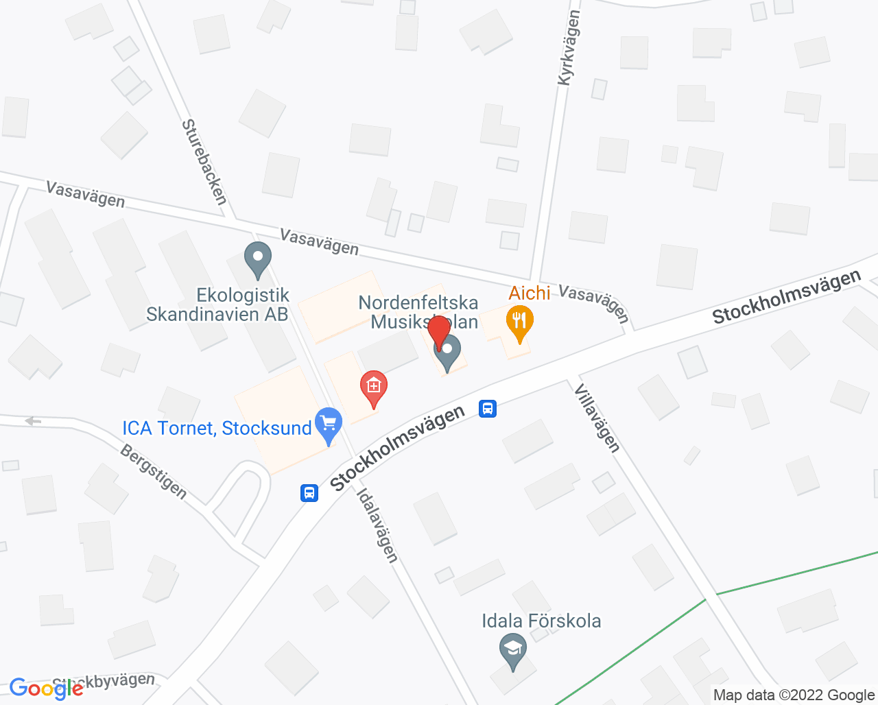 Karta till Doktor Hemma Stockholm Vaccination, Danderyd