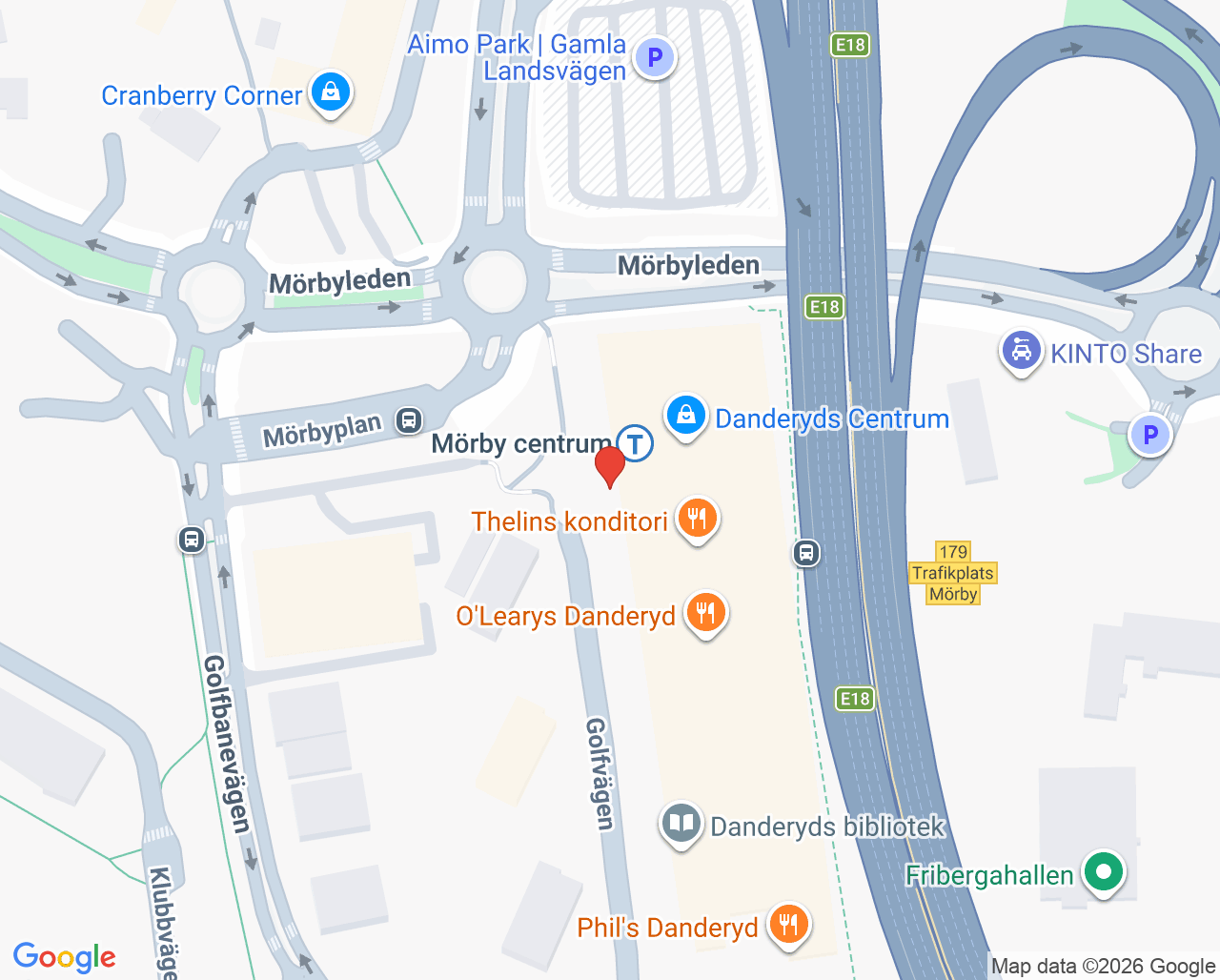 Karta till Danderyds vårdcentral