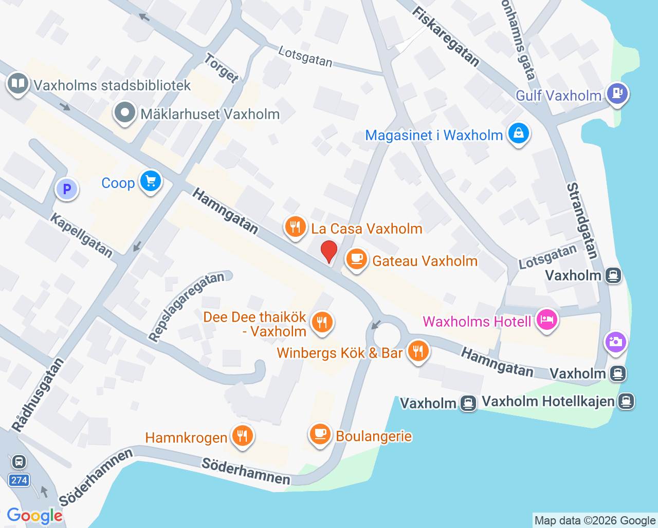 Karta till Vaccinova hos Kronans Apotek Vaxholm
