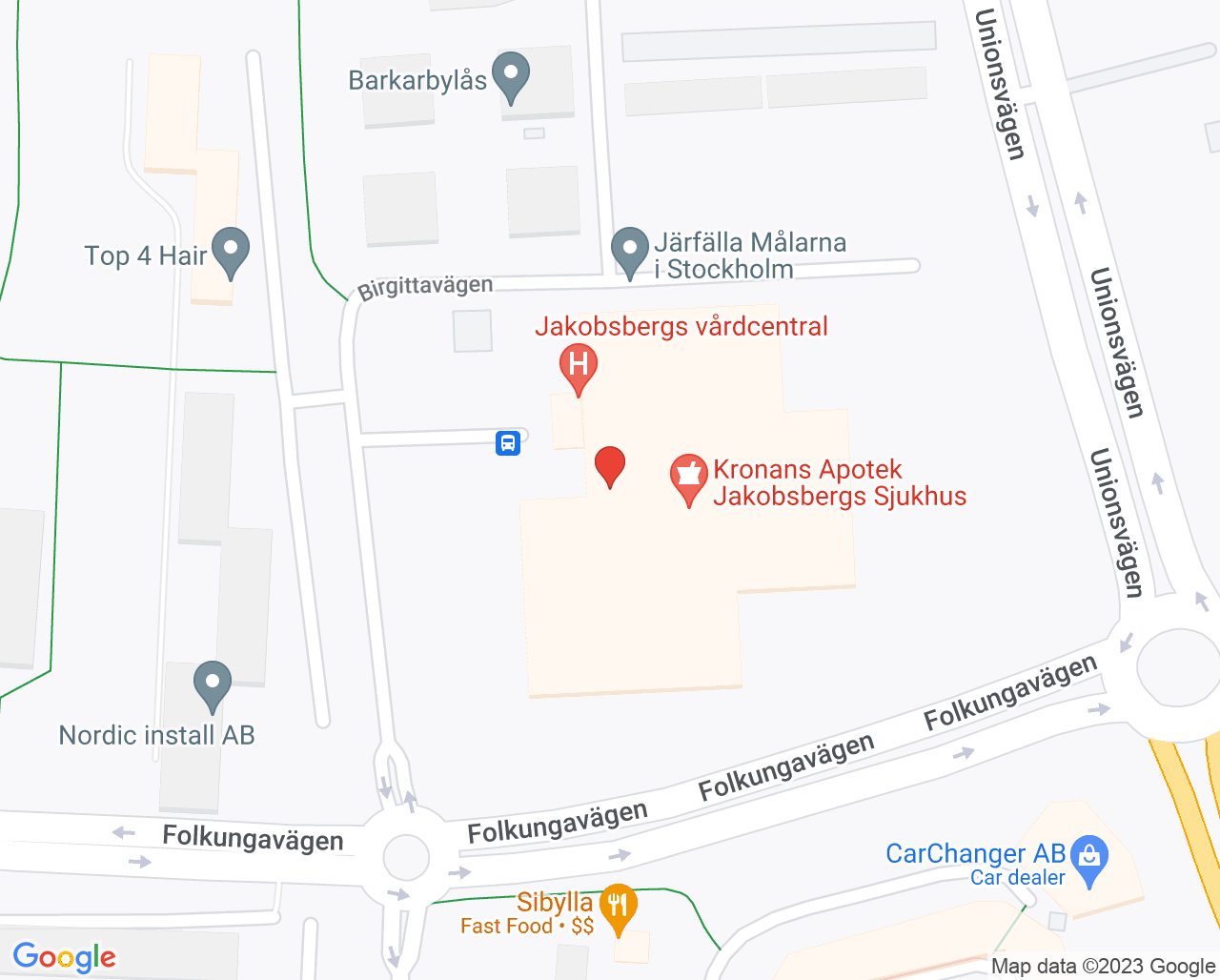 Karta till Aktiv Fotvård, Järfälla