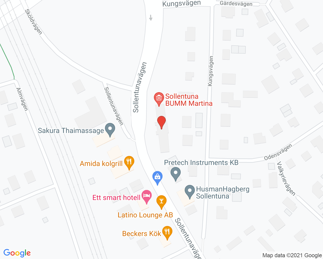 Karta till Martina BUMM Sollentuna