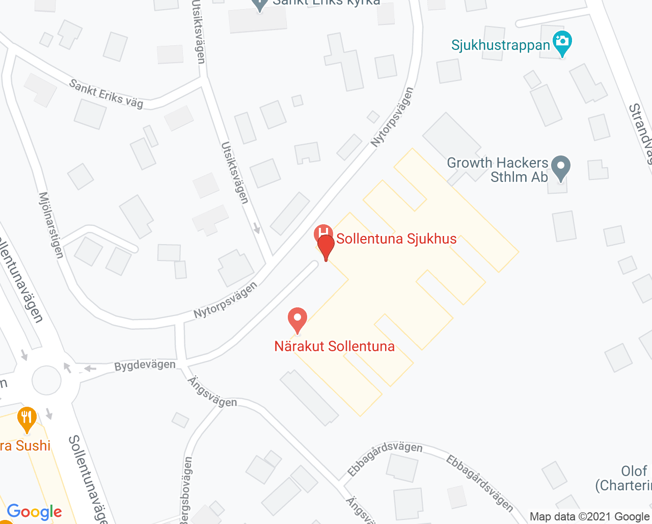Karta till Capio Sollentuna geriatrik avd 71, Sollentuna