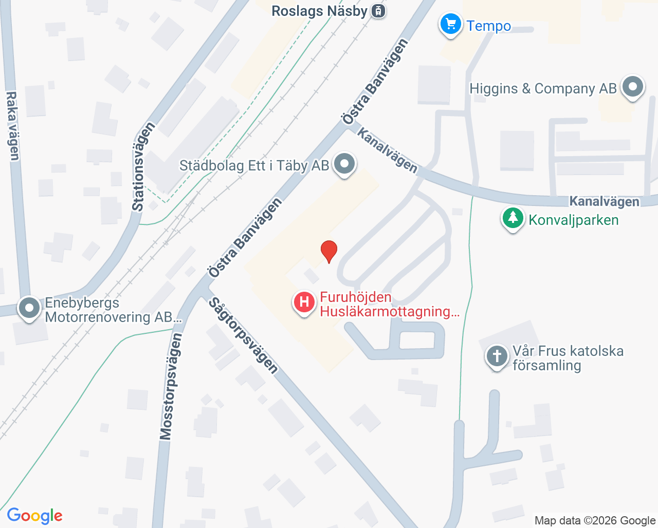 Karta till Täbyhälsan