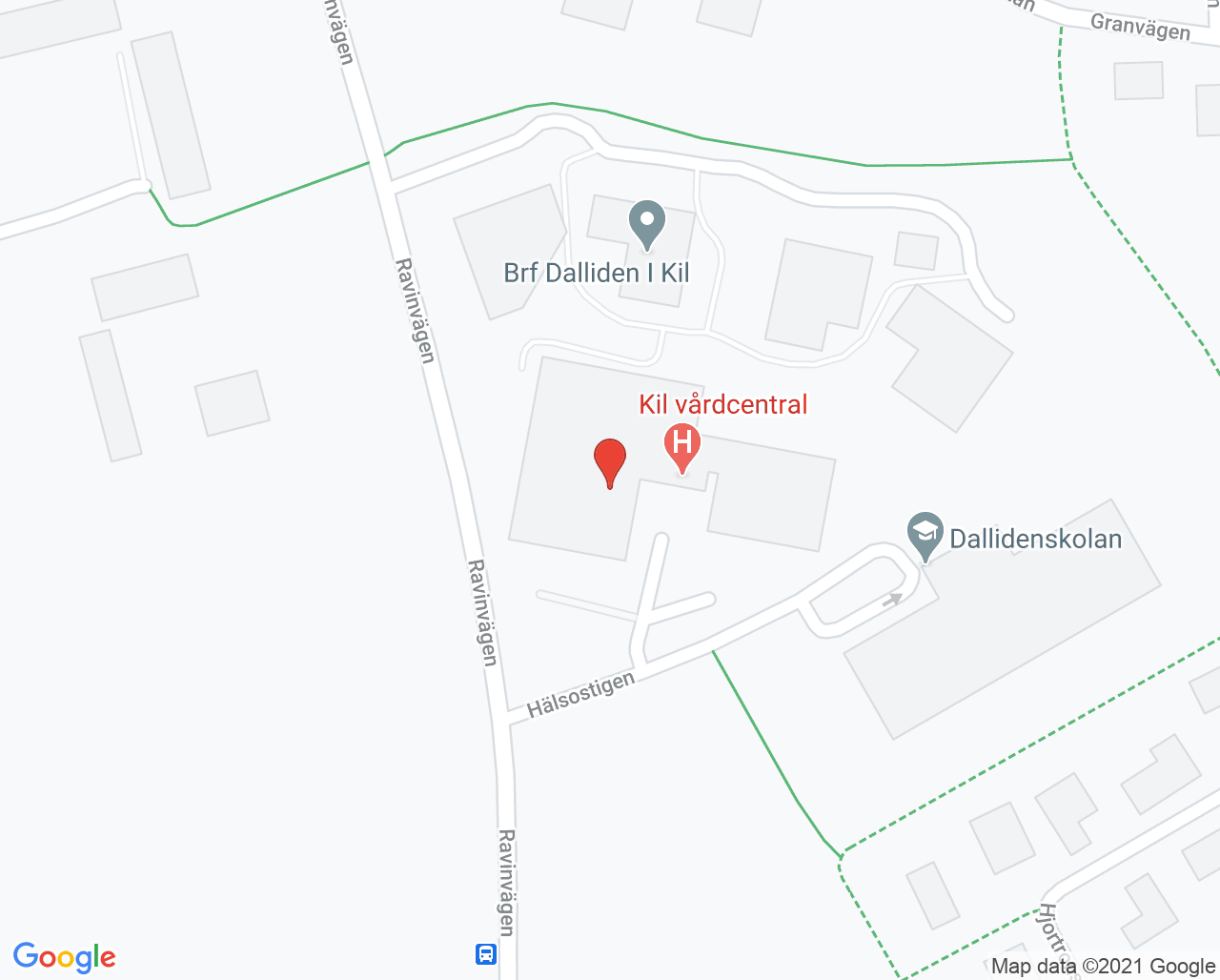 Karta till Fotvårdsmottagningen vårdcentralen Kil