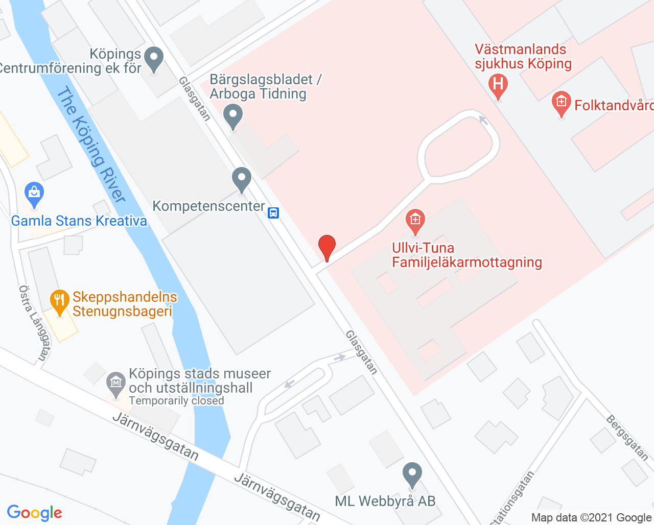 Karta till Vuxenpsykiatriska mottagningen Köping