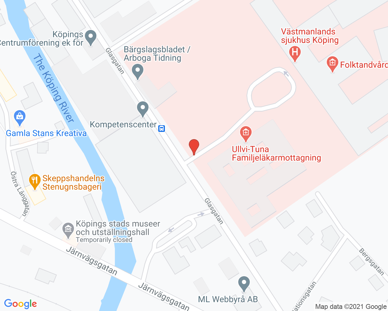 Karta till Ullvi-Tuna vaccinationsmottagning, Köping