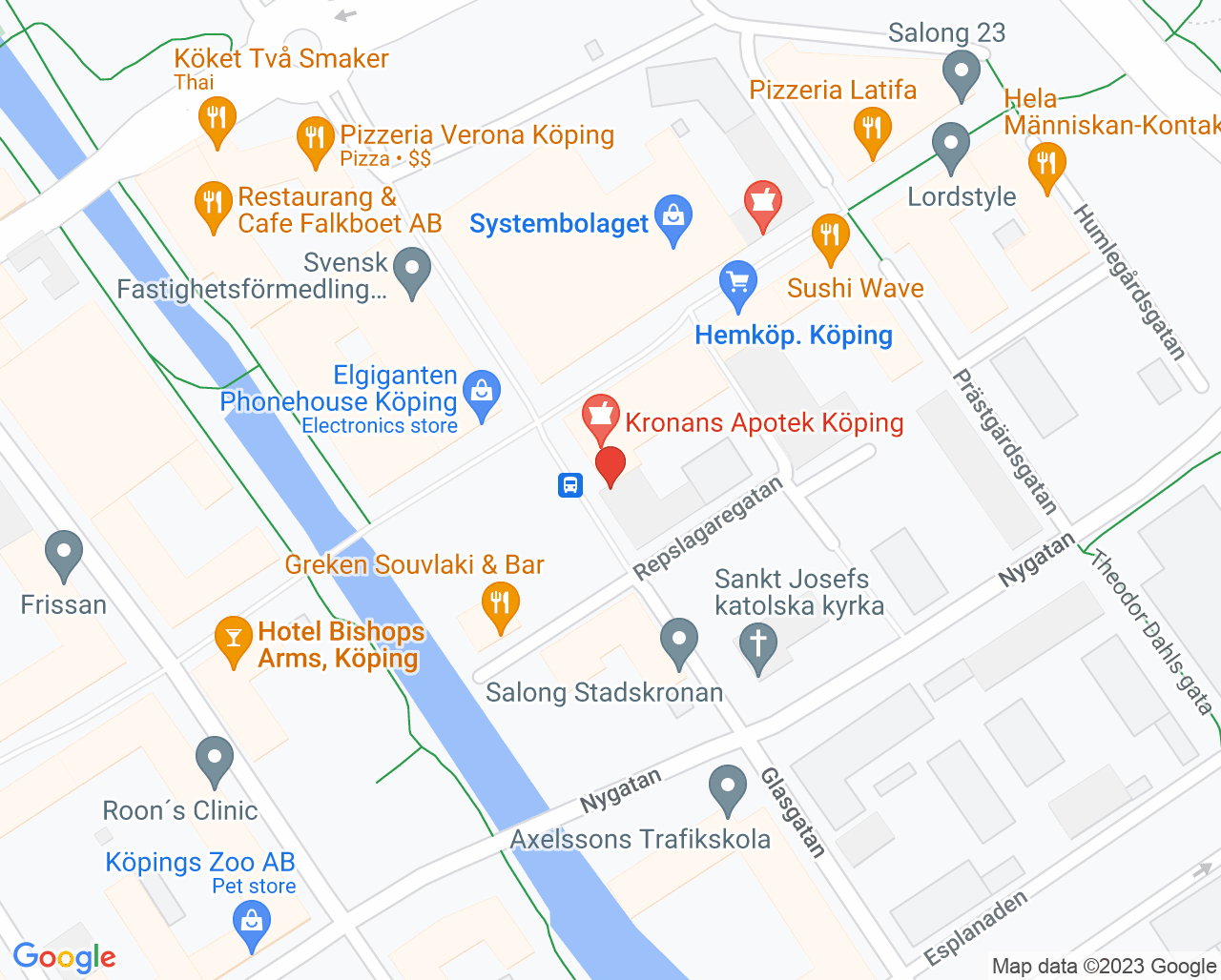 Karta till Achima Care Köping Distriktssköterskemottagning