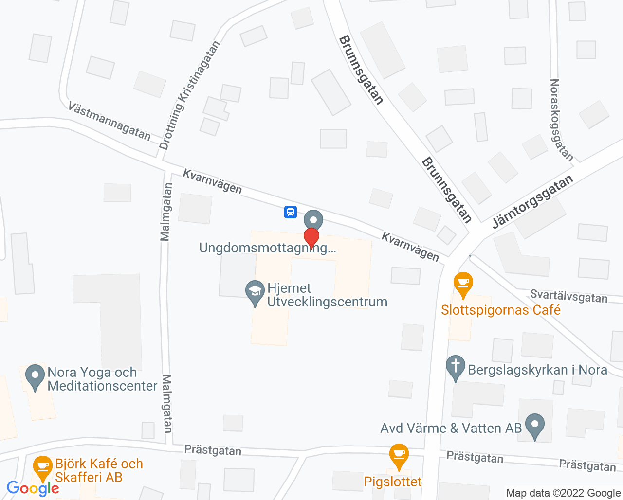 Karta till Barnavårdscentralen BVC Nora vårdcentral