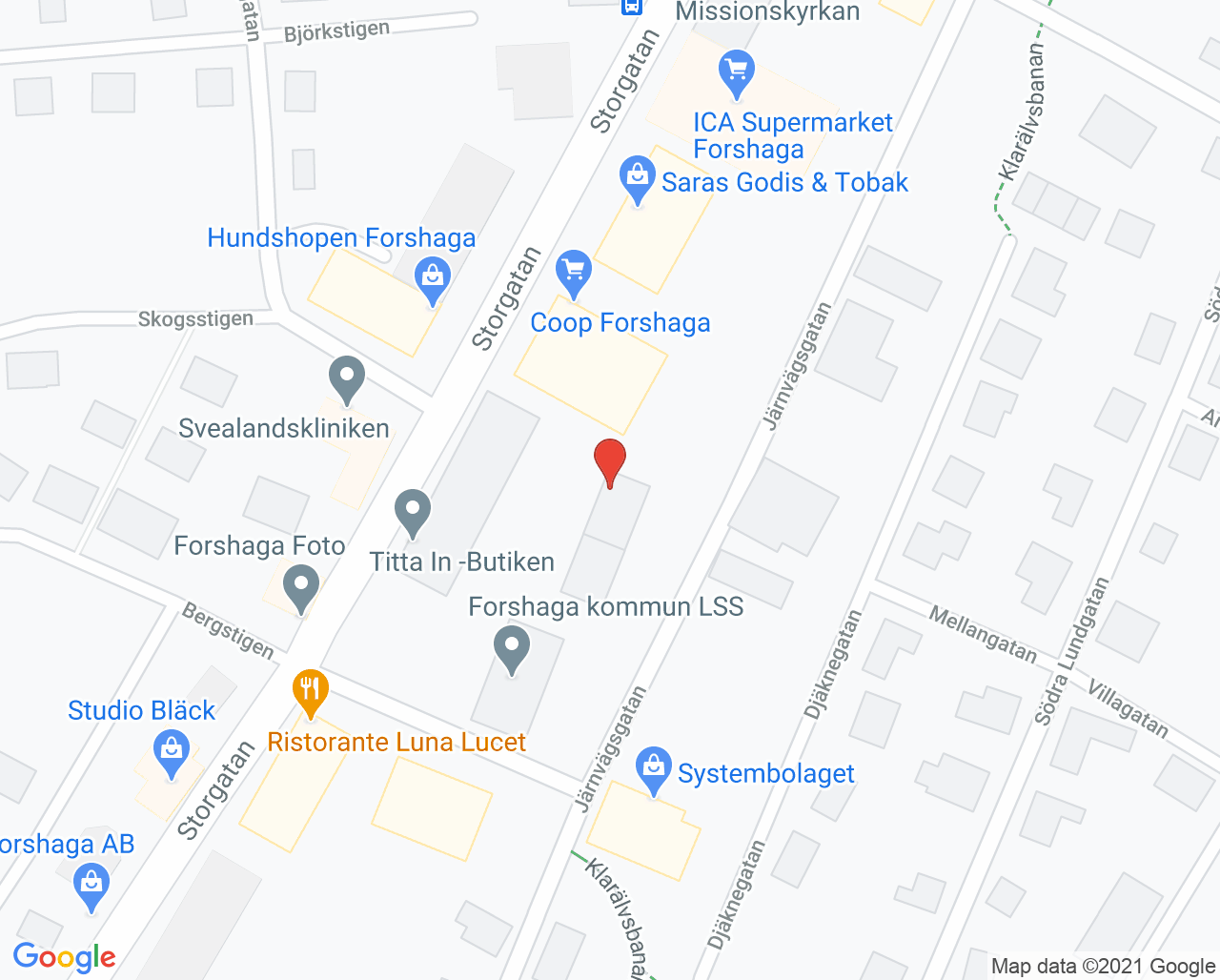 Karta till Barnmorskemottagningen vårdcentralen Forshaga
