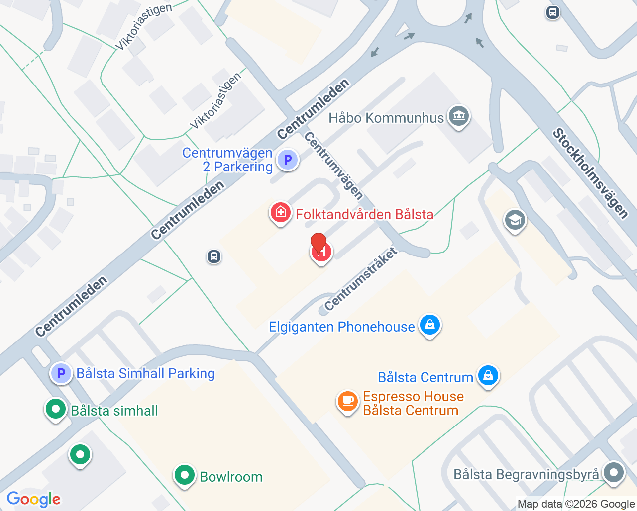 Karta till Barn- och ungdomshälsan i Bålsta