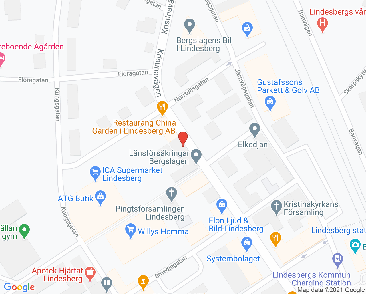 Karta till Ungdomsmottagningen Lindesberg