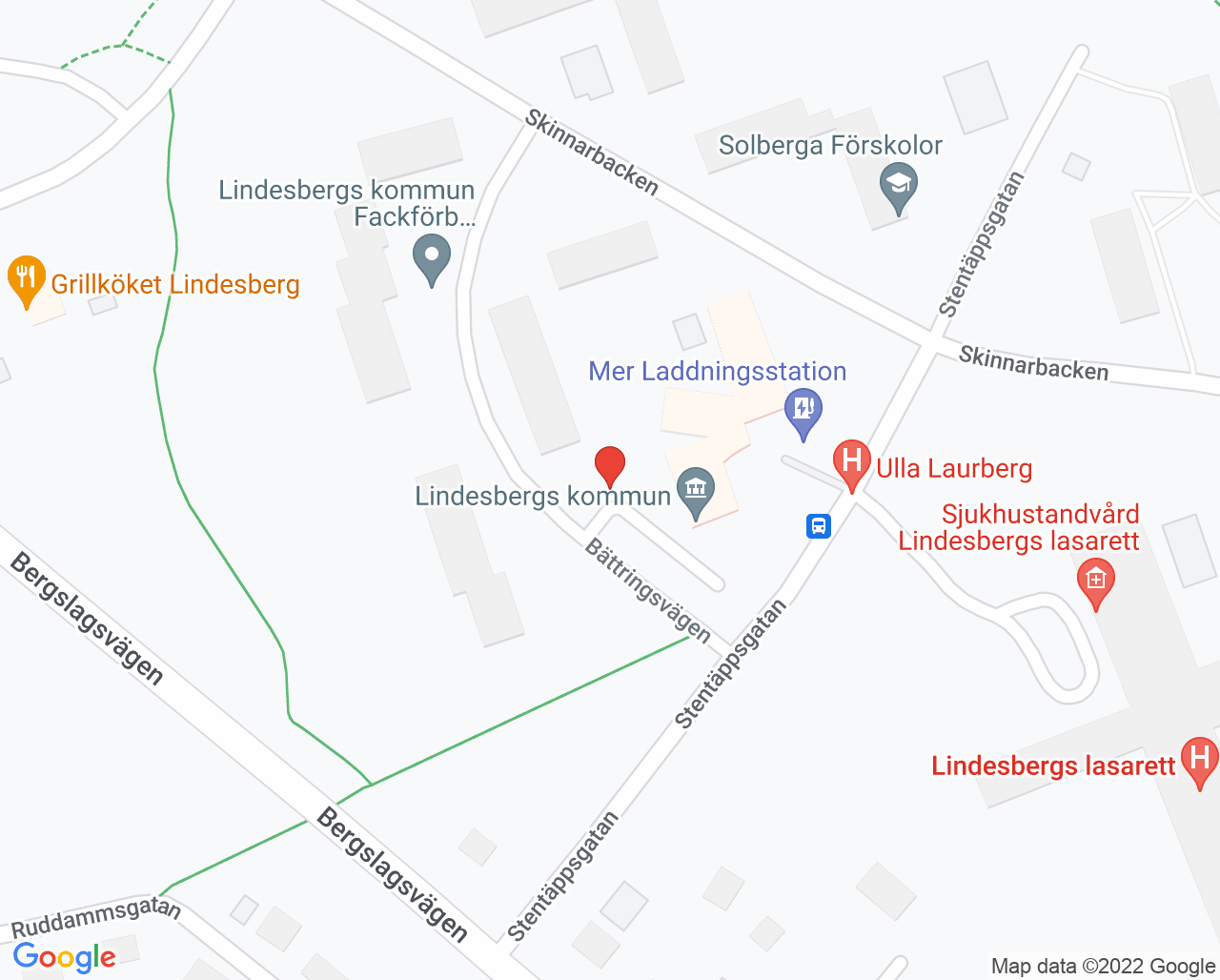 Karta till Medicinmottagningen Lindesbergs lasarett, Lindesberg