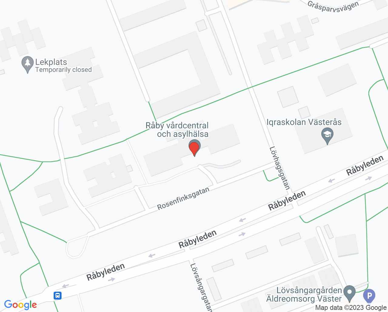 Karta till Närvården Hälsomottagning, Västerås