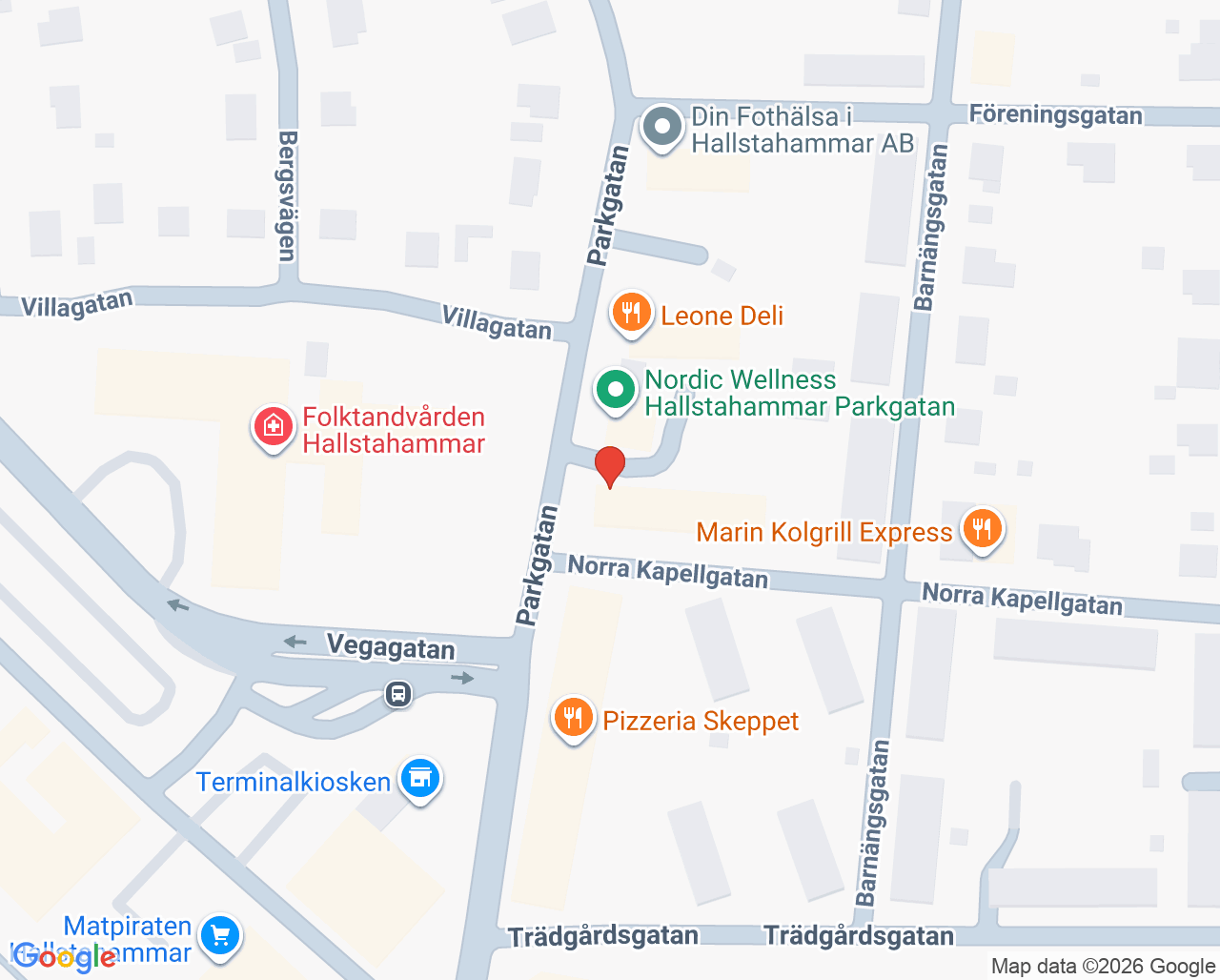 Karta till Klinik Fina Fötter