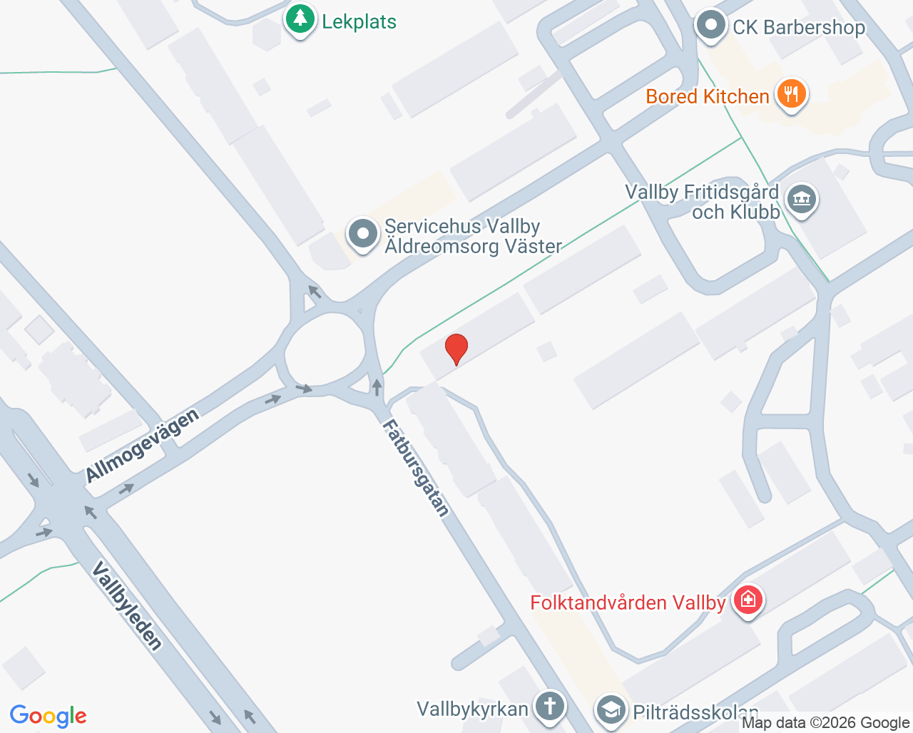 Karta till Capio Vallby Familjeläkarmottagning, Västerås