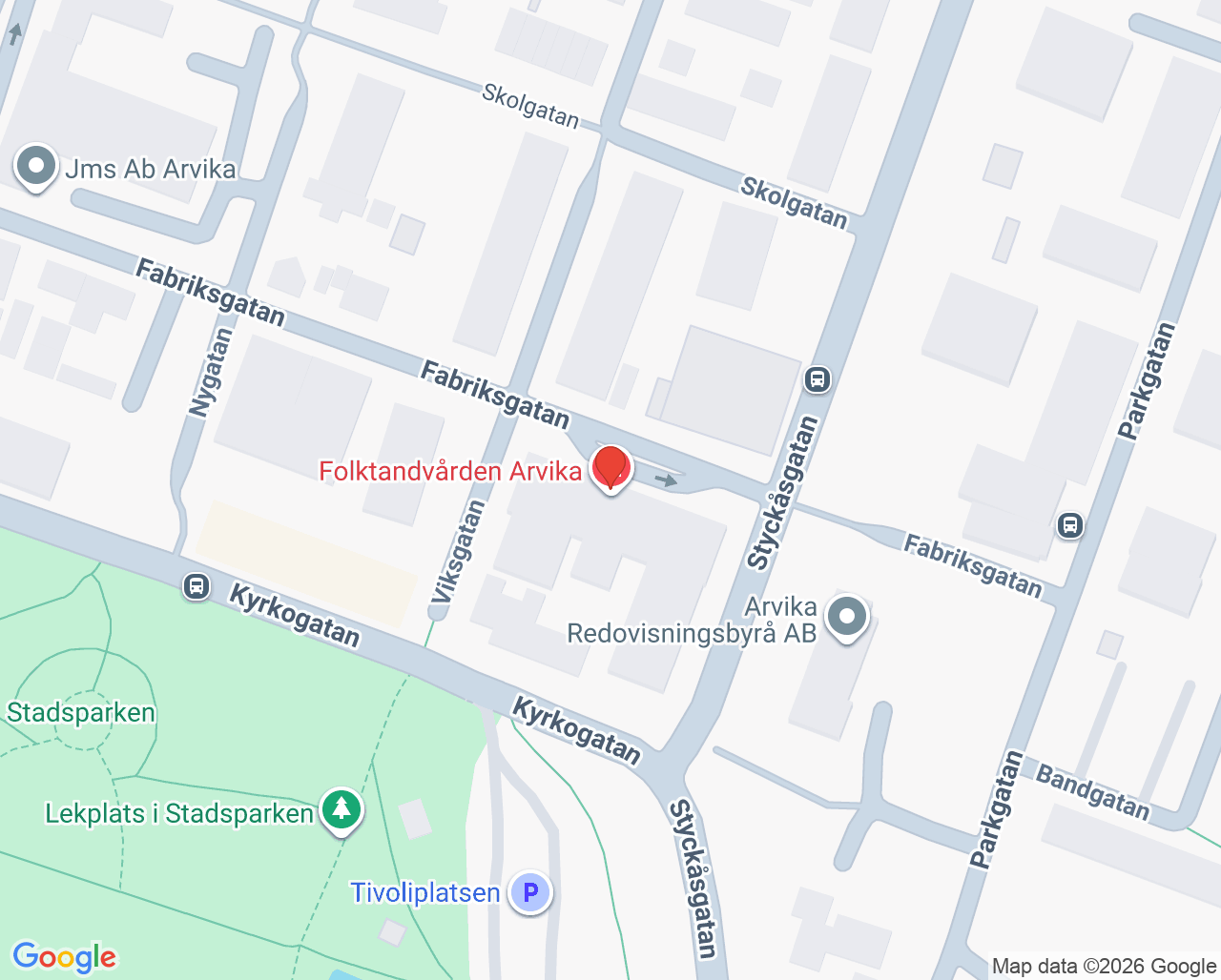 Karta till Barnavårdscentralen vårdcentralen Verkstaden Arvika