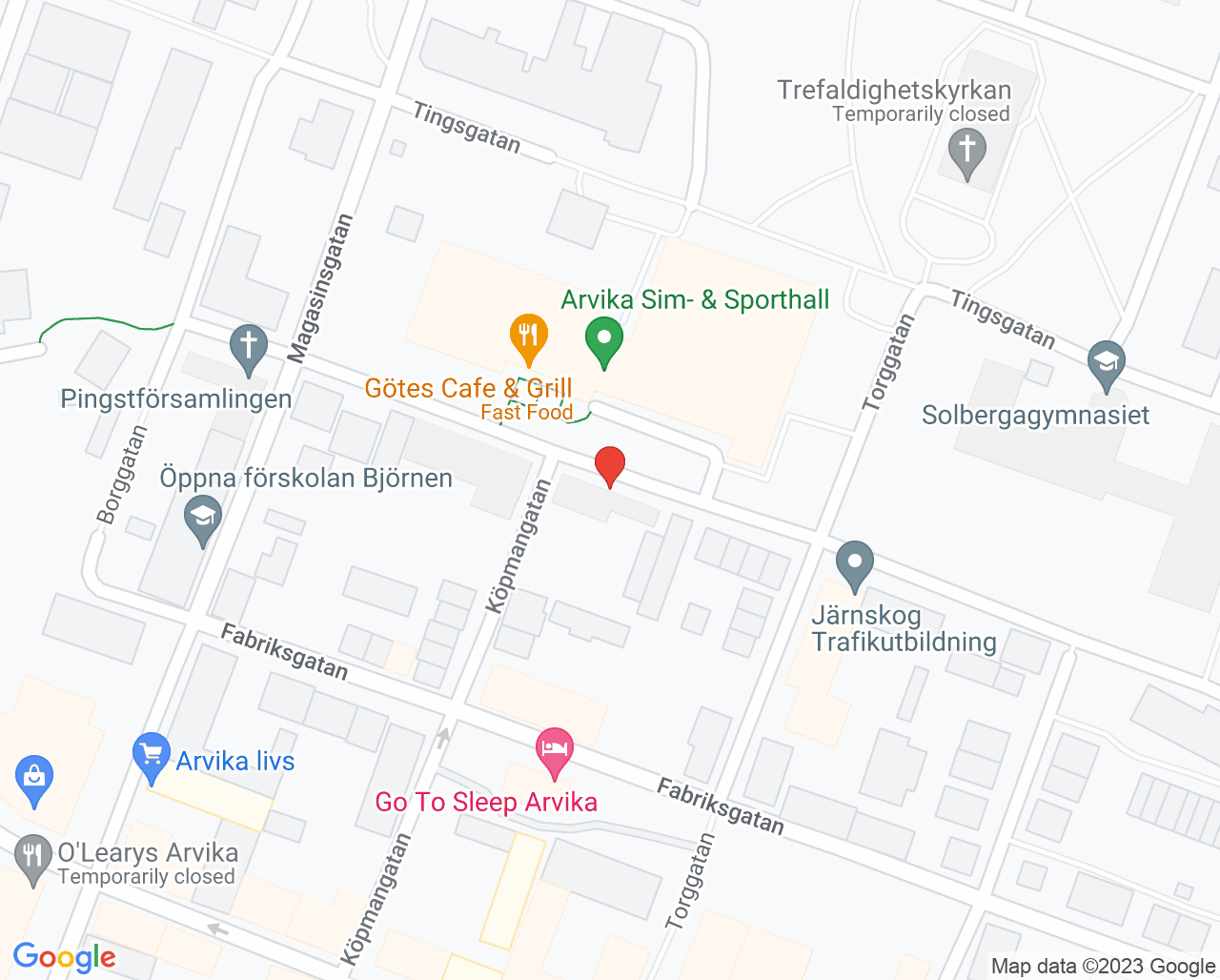 Karta till Fysioterapimottagningen Motoriska - Marika Paulin, Arvika