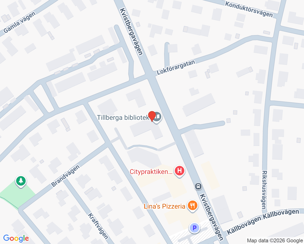 Karta till Citypraktiken Tillberga Familjeläkarmottagning