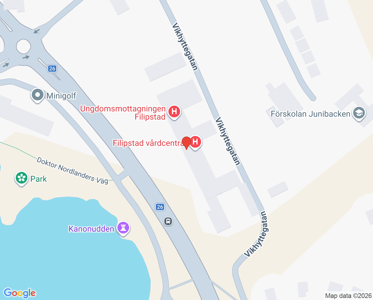 Karta till Arbetsterapimottagningen Filipstad