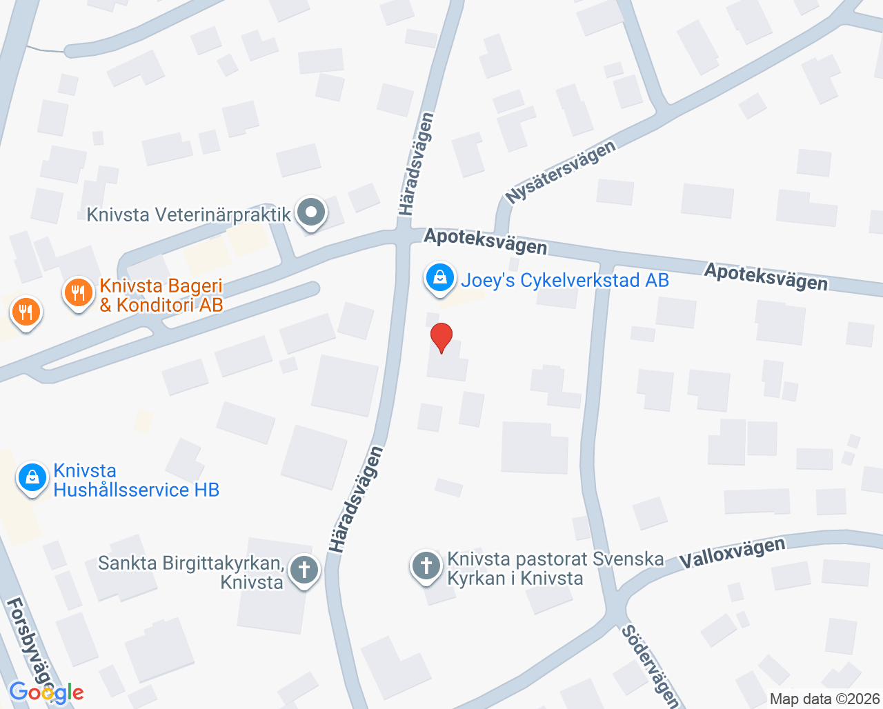 Karta till Walloxens Tandhälsa, Knvista